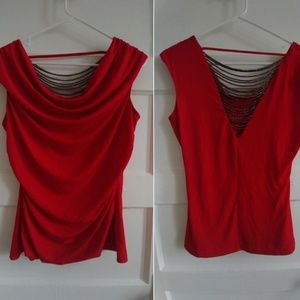 Iz Byer dressy red top